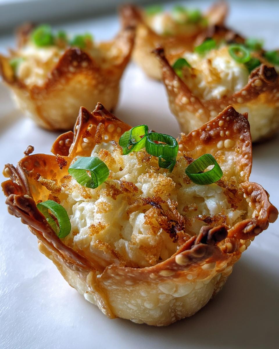 Crab Rangoon Wonton Cups for Christmas - detail 1