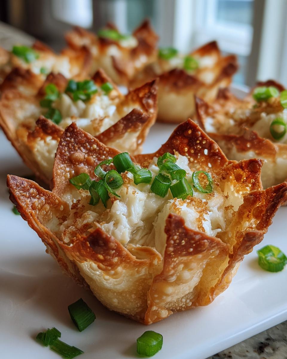 Crab Rangoon Wonton Cups for Christmas - detail 2
