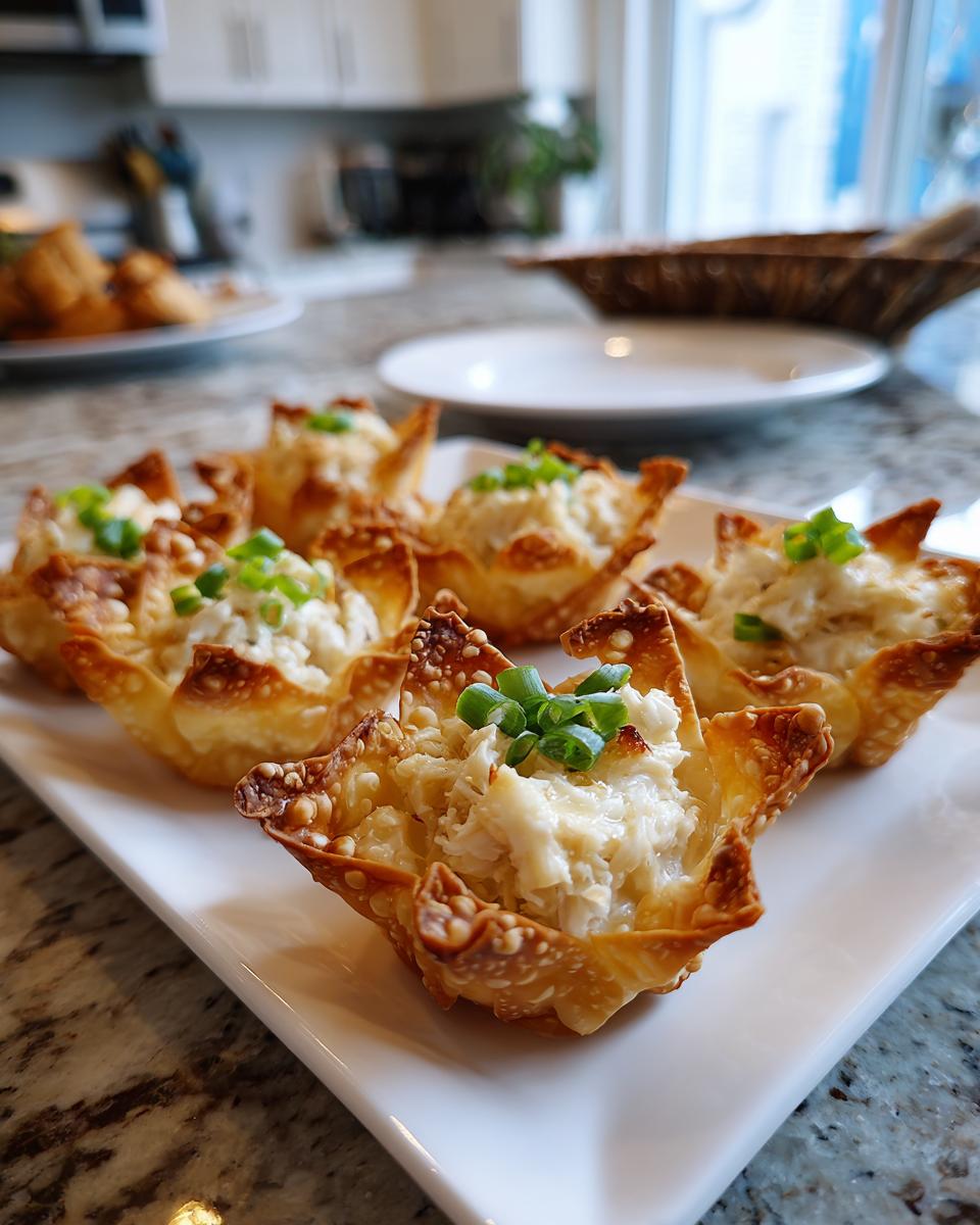 Crab Rangoon Wonton Cups for Christmas - detail 3