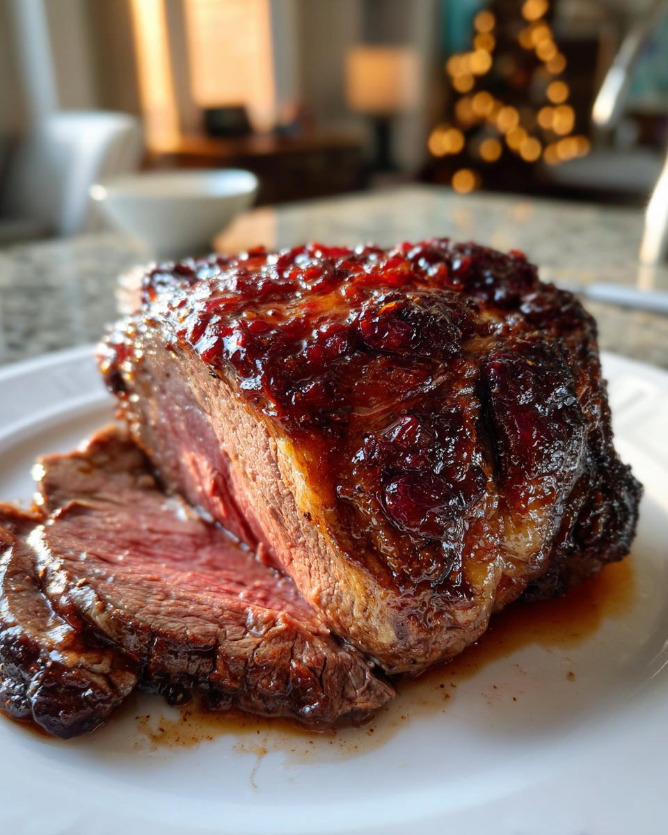 Cranberry Balsamic Roast Beef for Christmas, Thanksgiving - detail 3