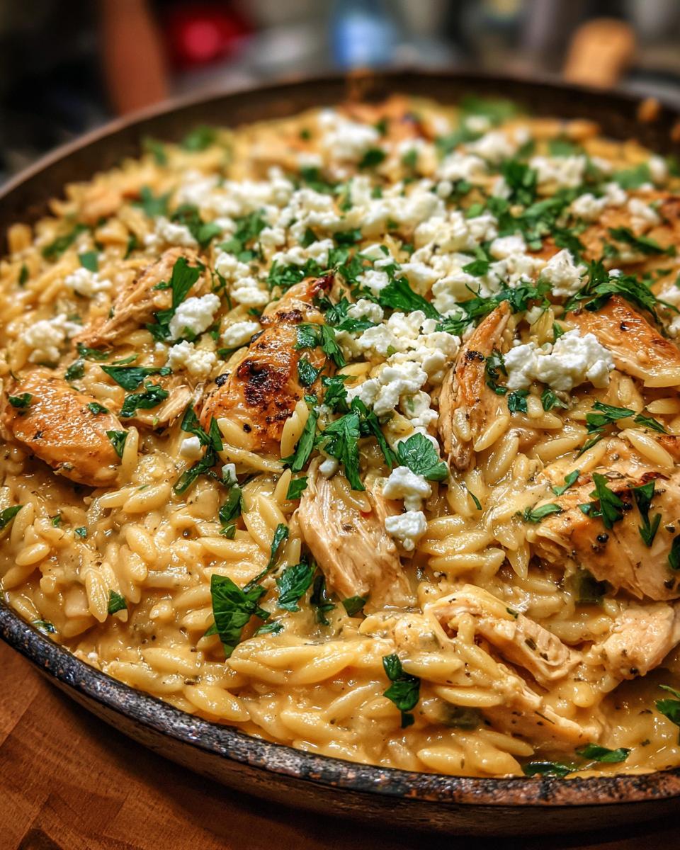 Creamy Baked Orzo with Chicken and Feta for Christmas - detail 1