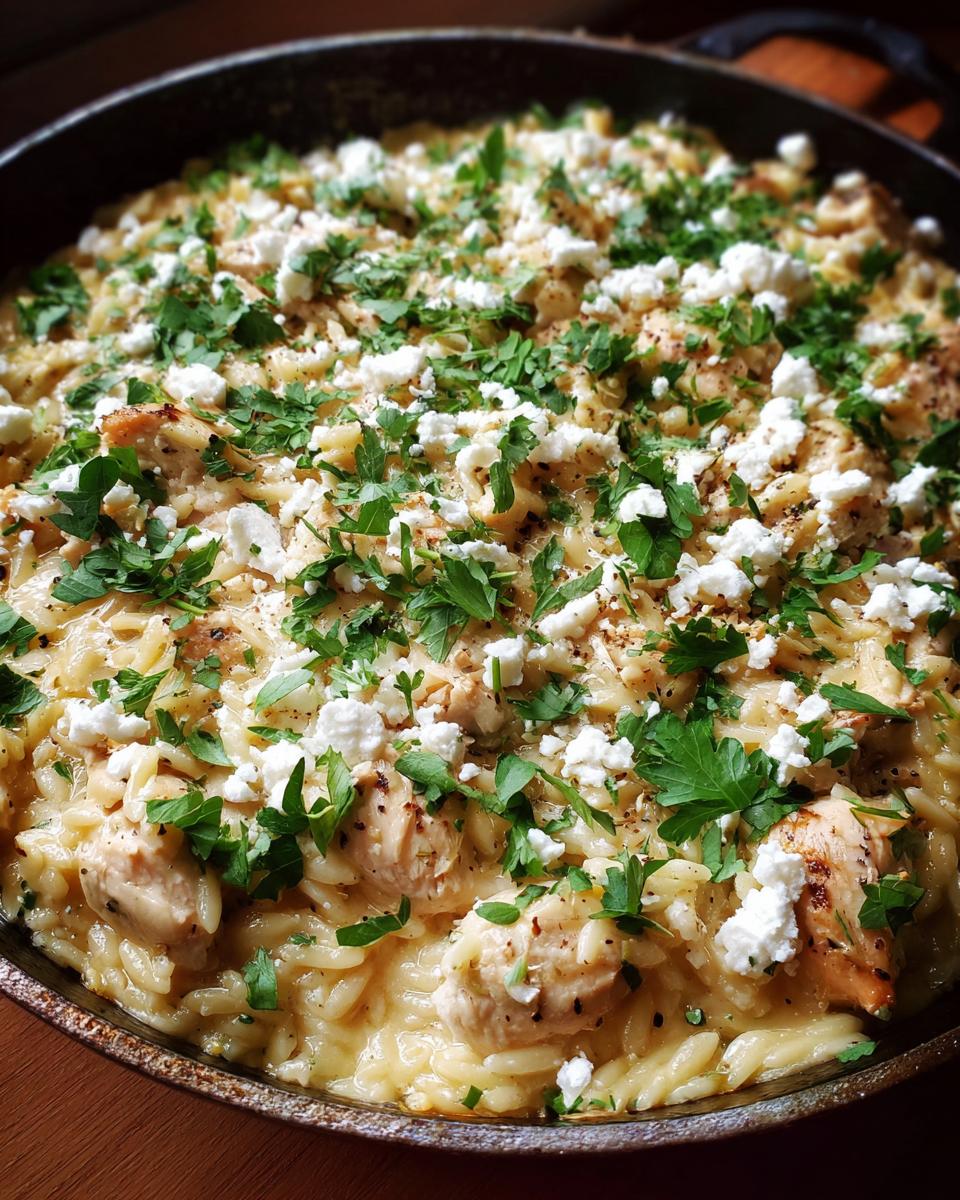 Creamy Baked Orzo with Chicken and Feta for Christmas - detail 3