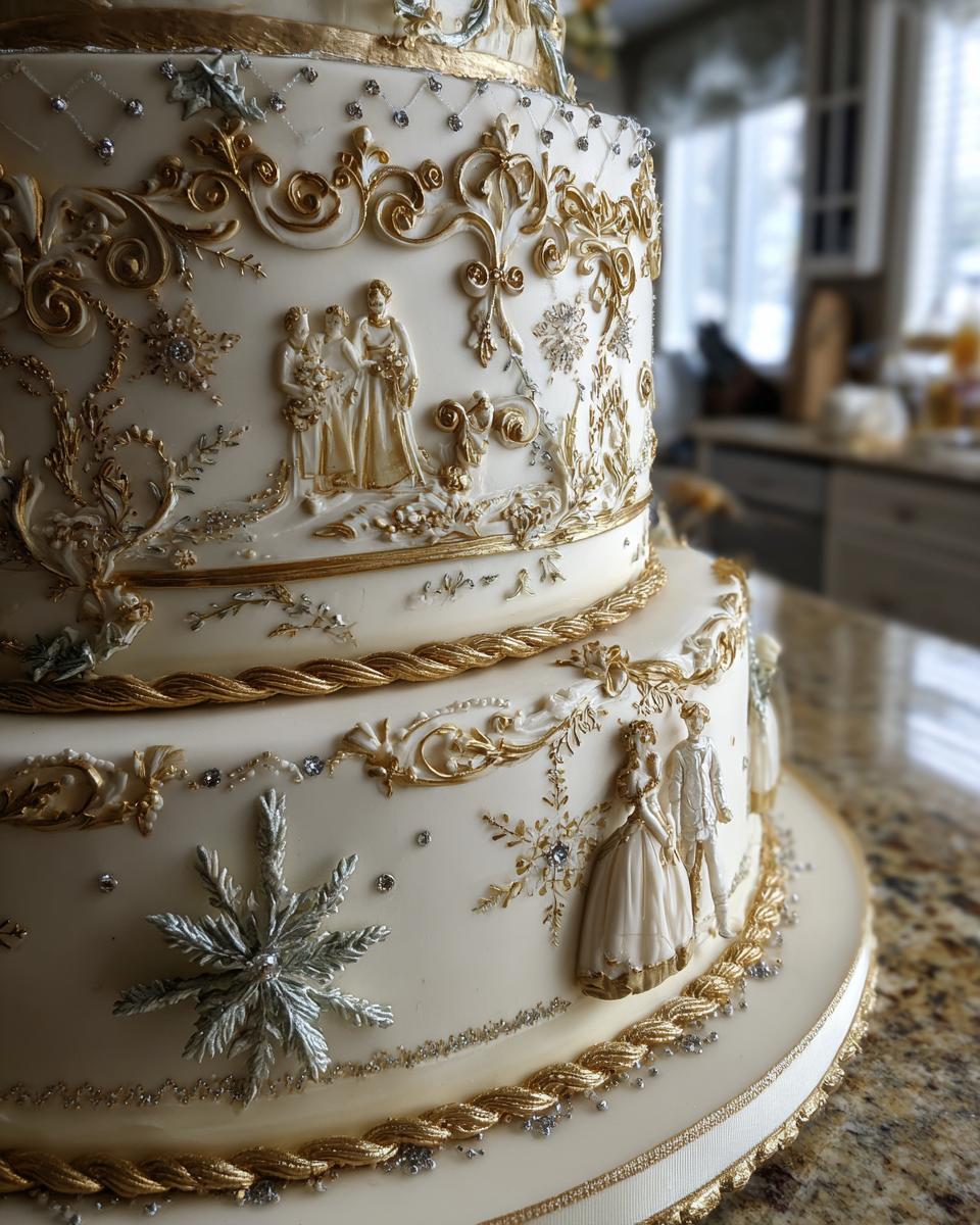 Four Generations Wedding Photo Cake for Christmas - detail 2