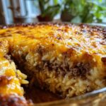 French Onion Ground Beef and Rice Casserole for Thanksgiving, Christmas