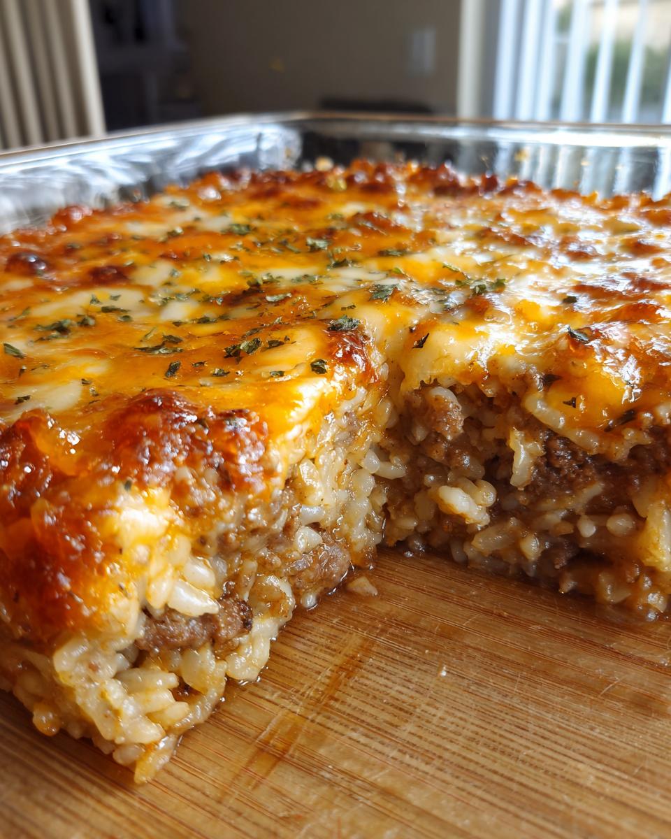 French Onion Ground Beef and Rice Casserole for Thanksgiving, Christmas - detail 2
