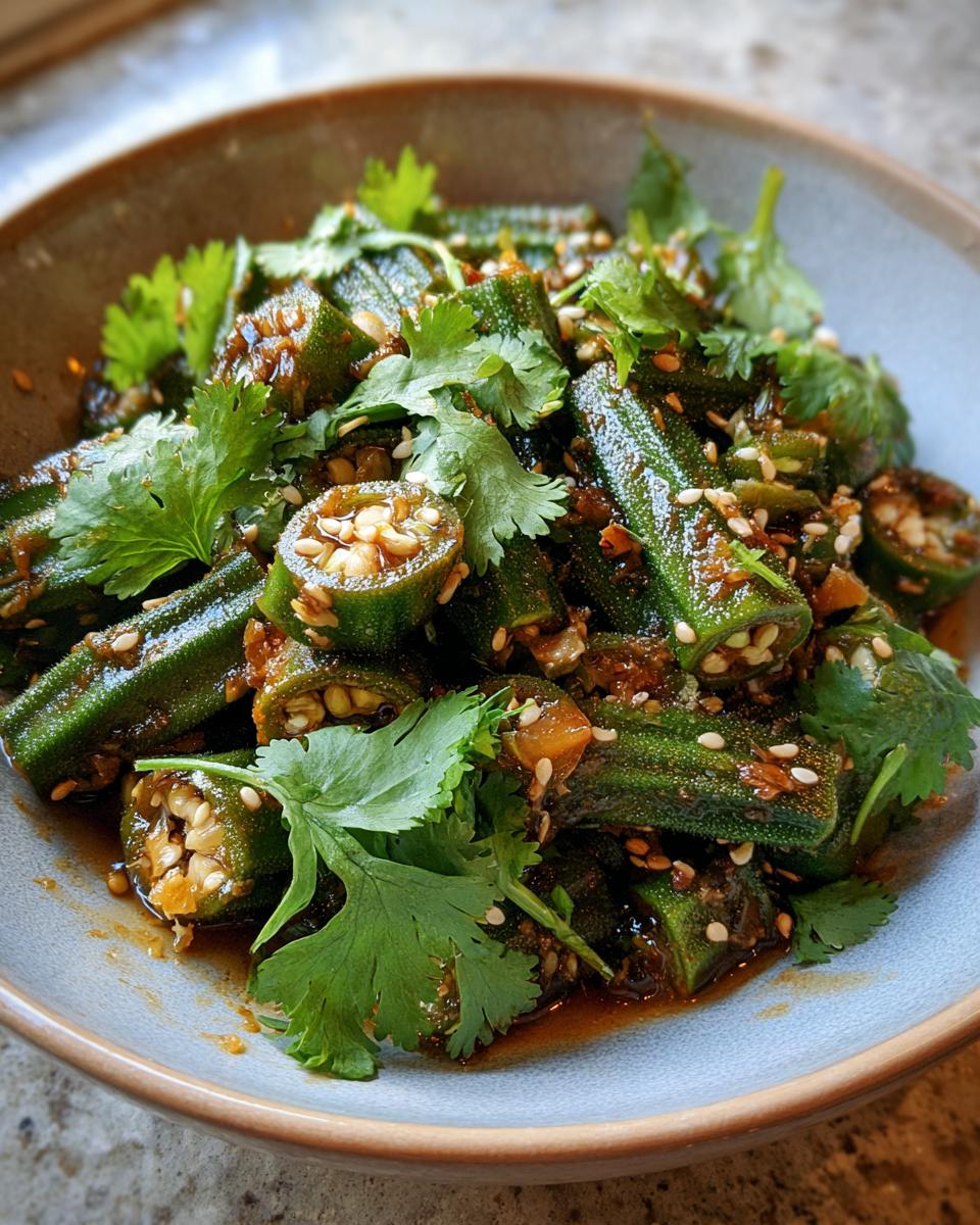 Garlic Oyster Sauce Okra Salad - detail 1