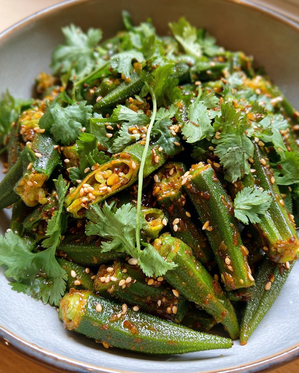 Garlic Oyster Sauce Okra Salad - detail 2