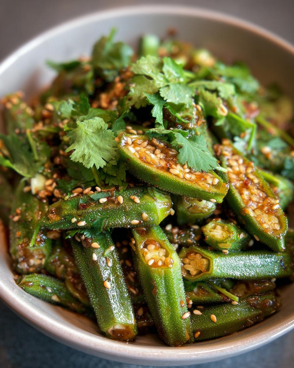 Garlic Oyster Sauce Okra Salad - detail 3
