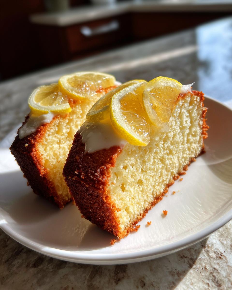 Lemon Cream Cheese Pound Cake with Candied Lemons for Christmas - detail 1