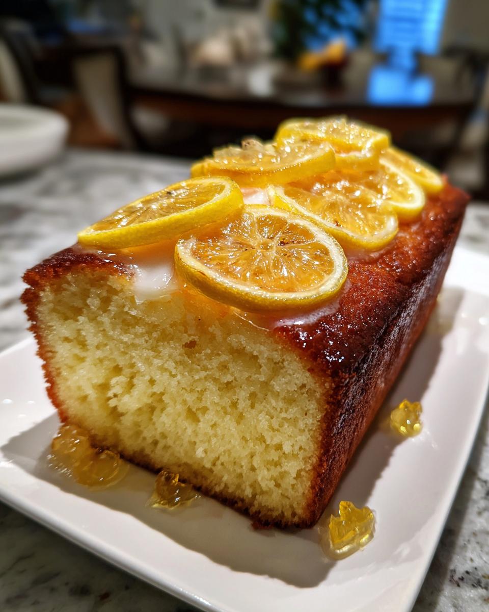 Lemon Cream Cheese Pound Cake with Candied Lemons for Christmas - detail 2