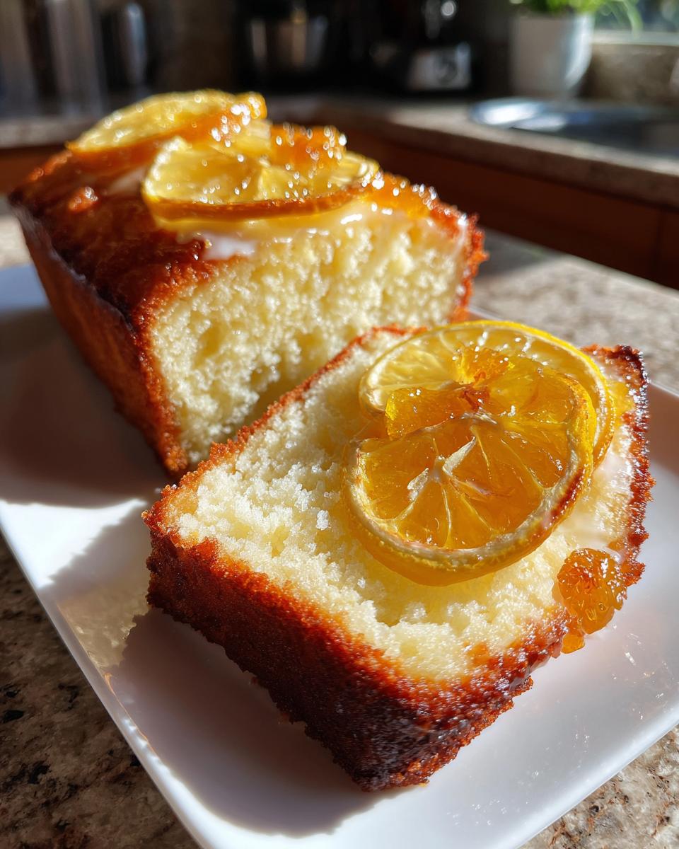 Lemon Cream Cheese Pound Cake with Candied Lemons for Christmas - detail 3