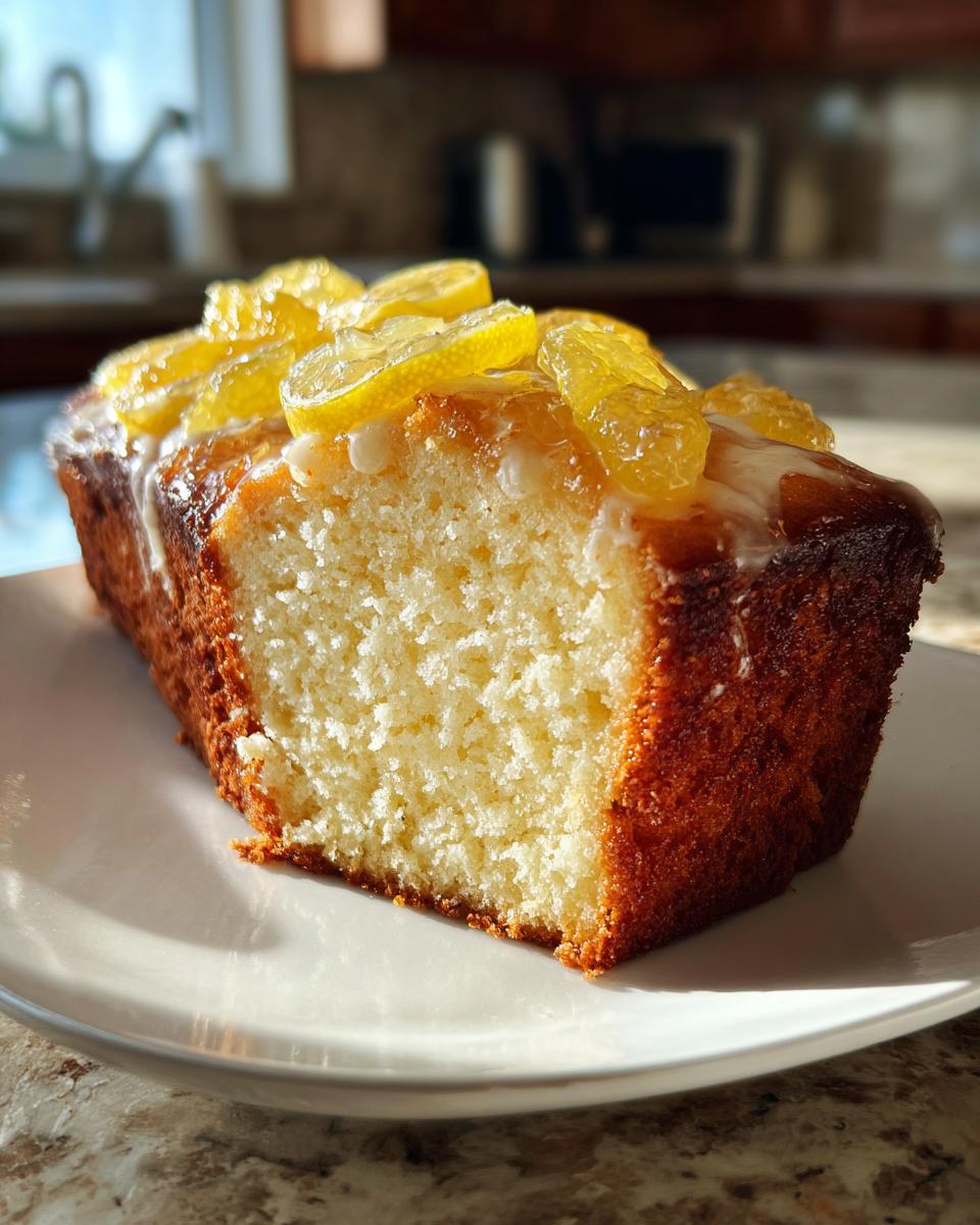 Lemon Cream Cheese Pound Cake with Candied Lemons for Christmas - detail 4