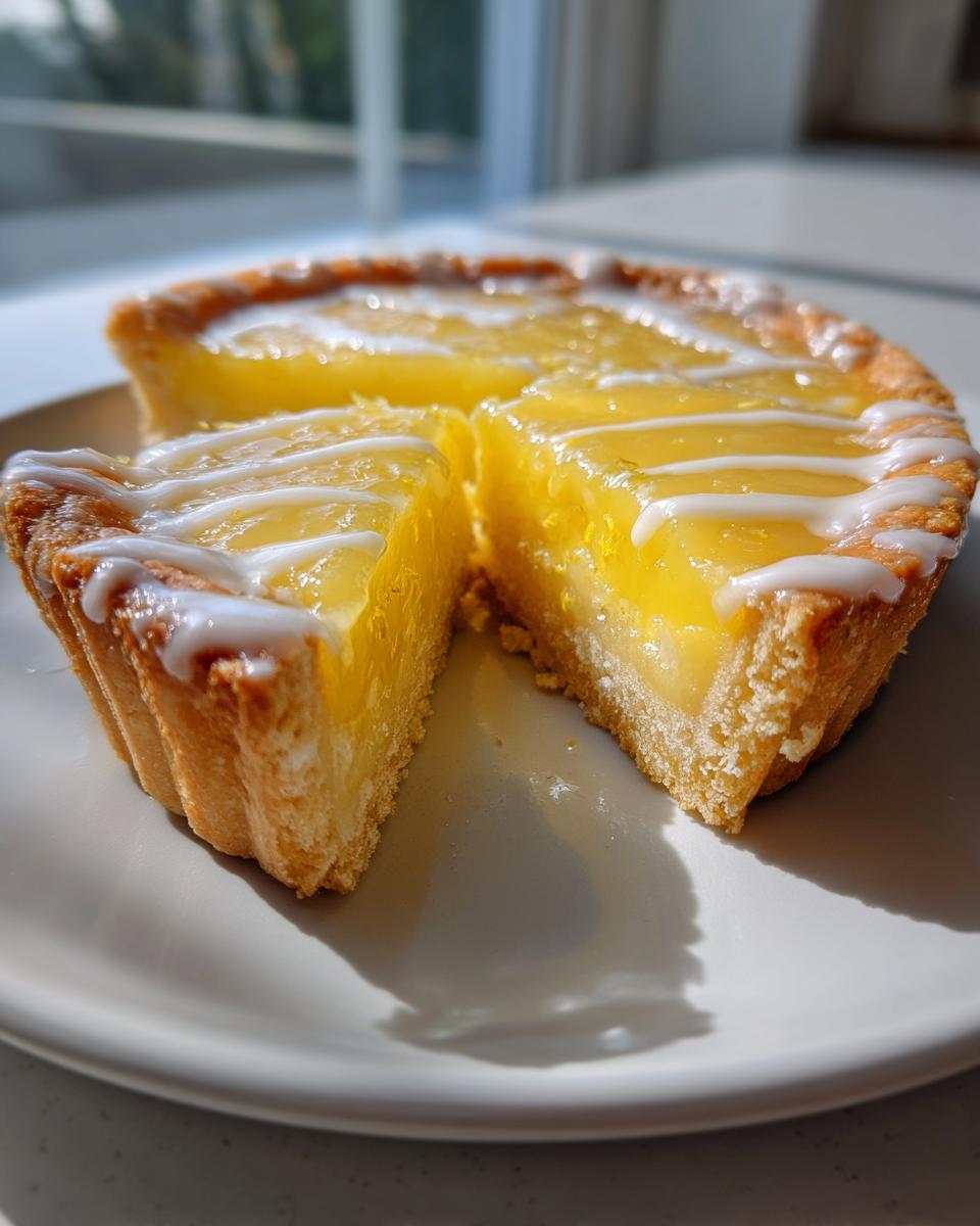 Lemon Curd Tart with Sweet Dough and Glaze for Easter, Christmas - detail 2