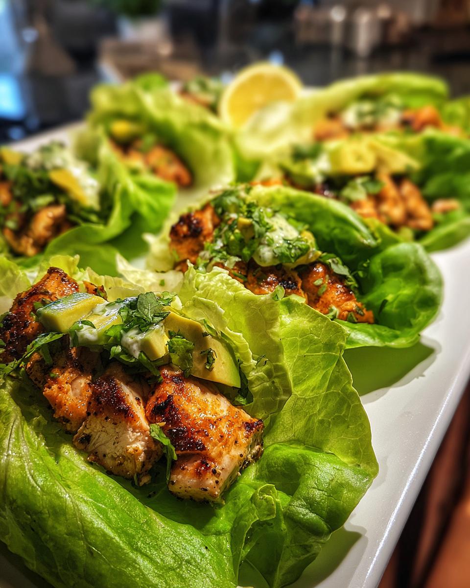 Lettuce Cups with Grilled Chicken, Avocado, and Lemon Yogurt for Easter - detail 2