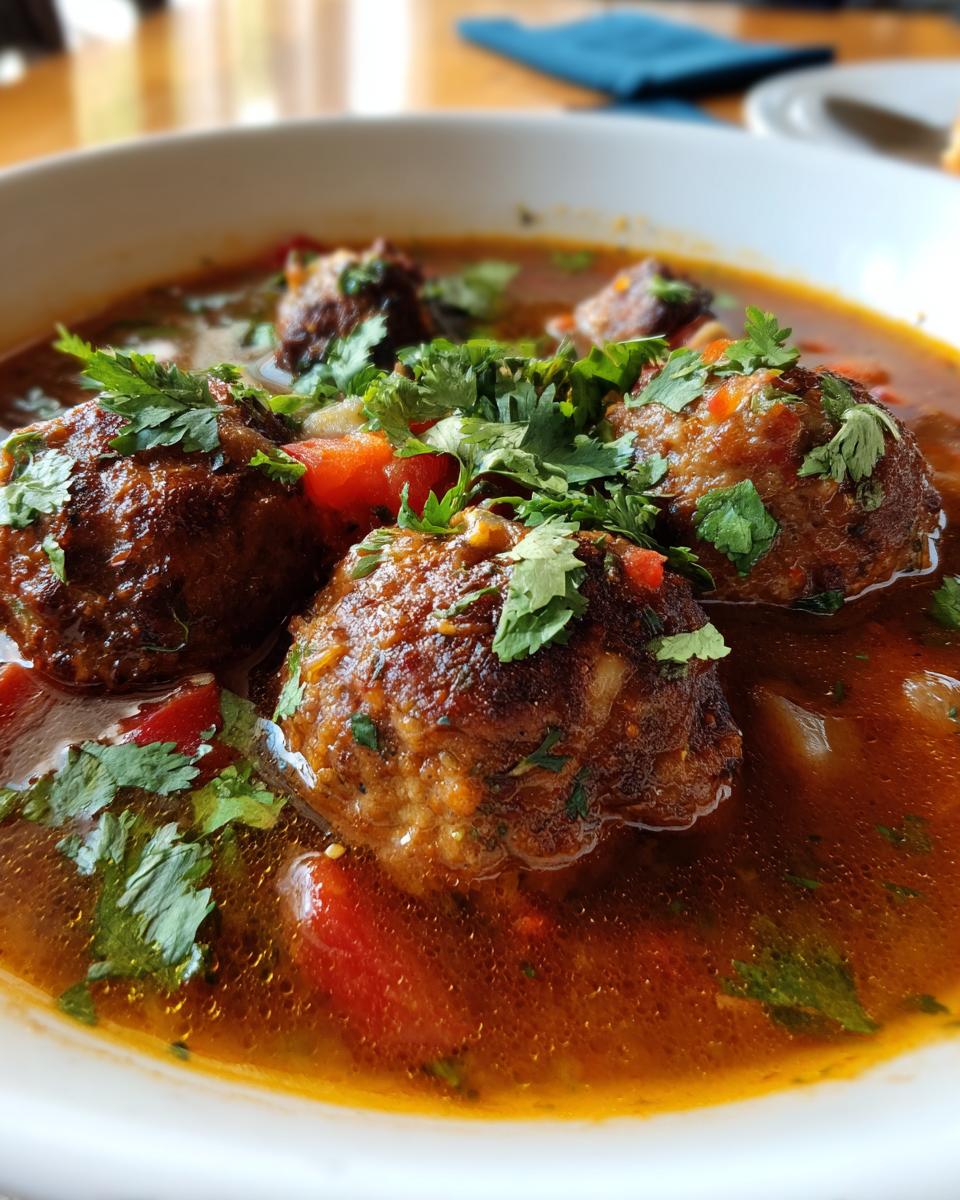Mexican Meatballs in Broth for Halloween, Thanksgiving - detail 2