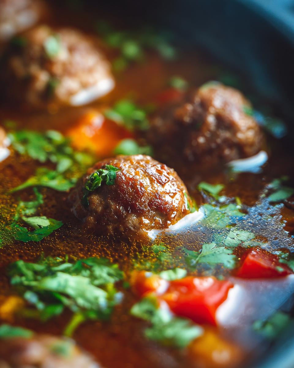 Mexican Meatballs in Broth for Halloween, Thanksgiving - detail 3