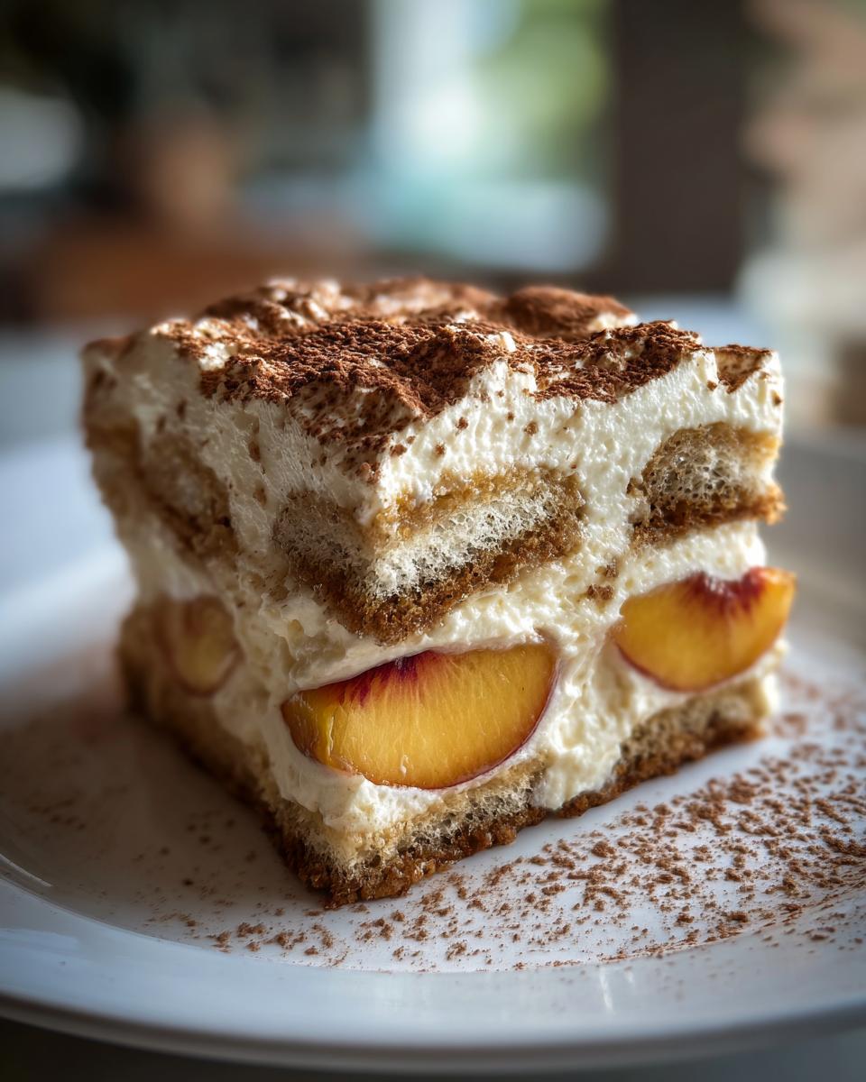 Peach Tiramisu without Raw Eggs for Easter, Christmas - detail 1