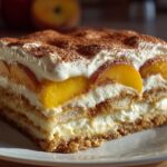 Peach Tiramisu without Raw Eggs for Easter, Christmas
