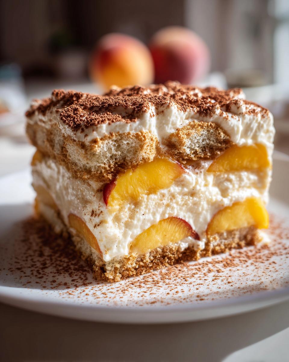Peach Tiramisu without Raw Eggs for Easter, Christmas - detail 4