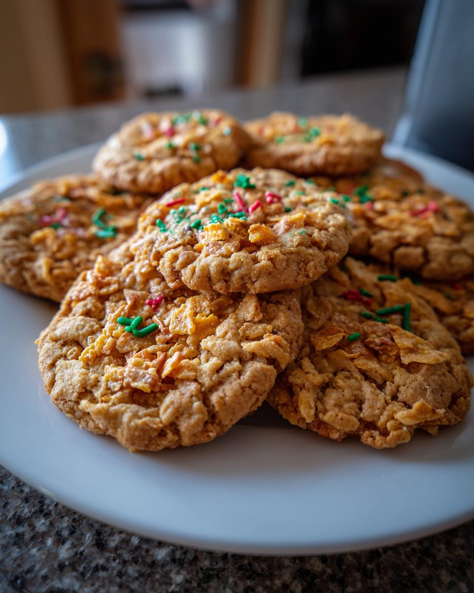 Peanut Butter Cornflake Cookies for Christmas - detail 3