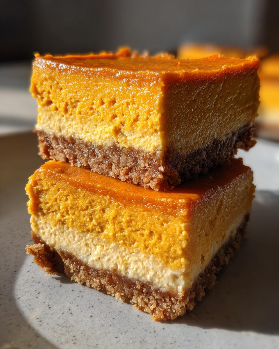Pumpkin Cheesecake Bars for Halloween, Thanksgiving - detail 1