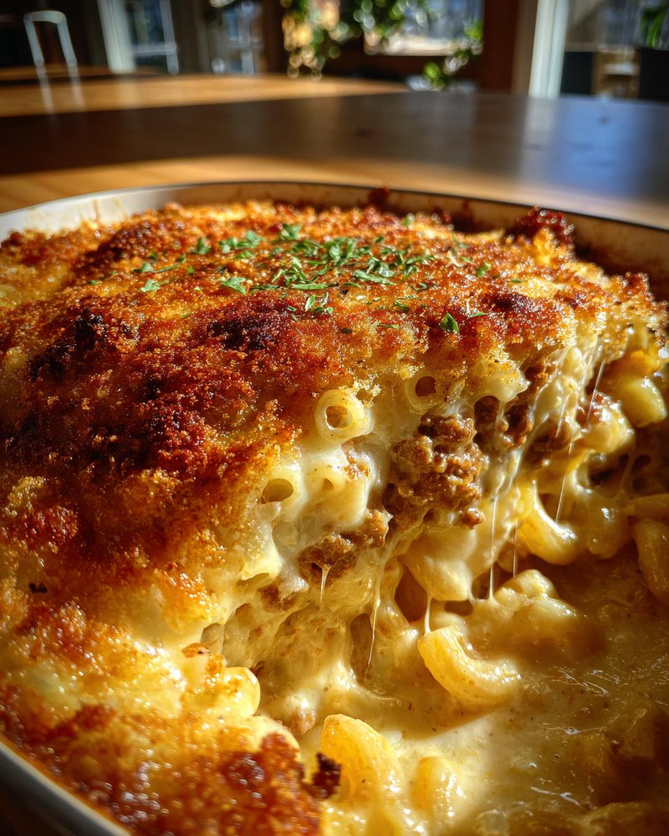 Raclette and Ground Beef Pasta Gratin for Christmas - detail 3