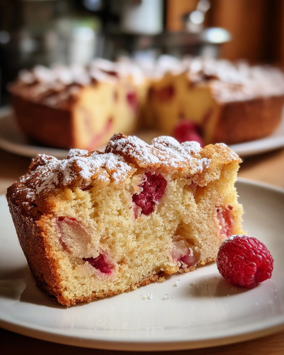 Raspberry Peach Cake for Christmas - detail 1
