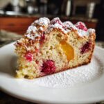 Raspberry Peach Cake for Christmas