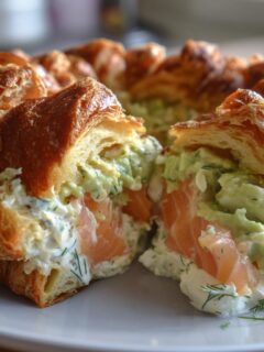 Savory Paris-Brest with Smoked Salmon, Avocado, and Cream Cheese for Easter, Christmas