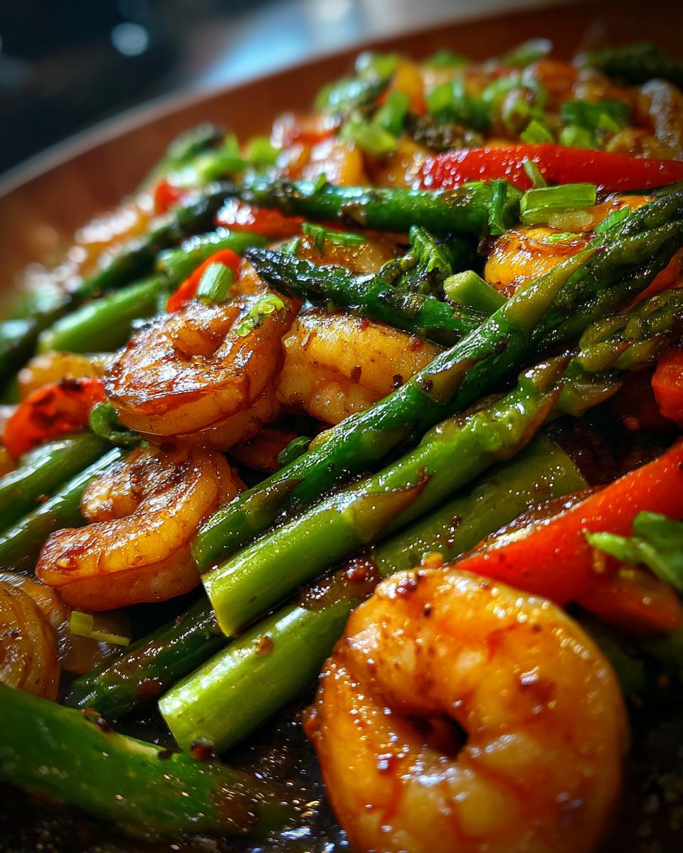 Shrimp and Asparagus Stir-fry for Christmas - detail 2