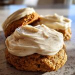 Soft Pumpkin Cookies with Cream Cheese Frosting for Halloween, Thanksgiving