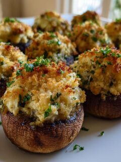 Stuffed Mushrooms Appetizer for Christmas, Thanksgiving