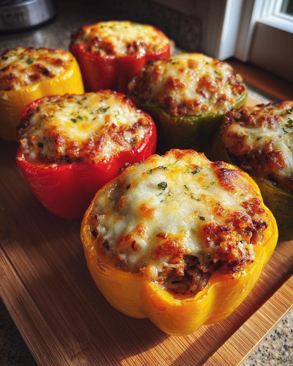 Stuffed Peppers with Meat and Cheese for Halloween, Thanksgiving - detail 1