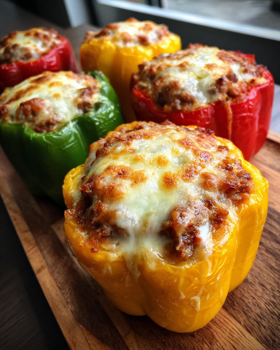 Stuffed Peppers with Meat and Cheese for Halloween, Thanksgiving - detail 2