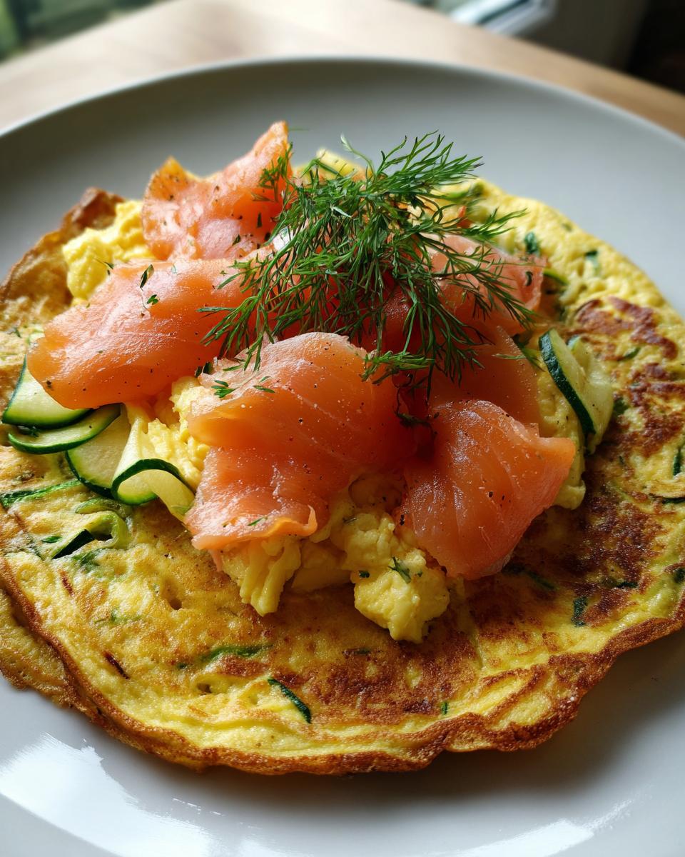 Zucchini Tortillas with Scrambled Eggs and Smoked Salmon for Easter - detail 1