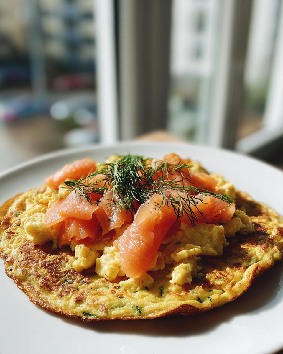 Zucchini Tortillas with Scrambled Eggs and Smoked Salmon for Easter - detail 2