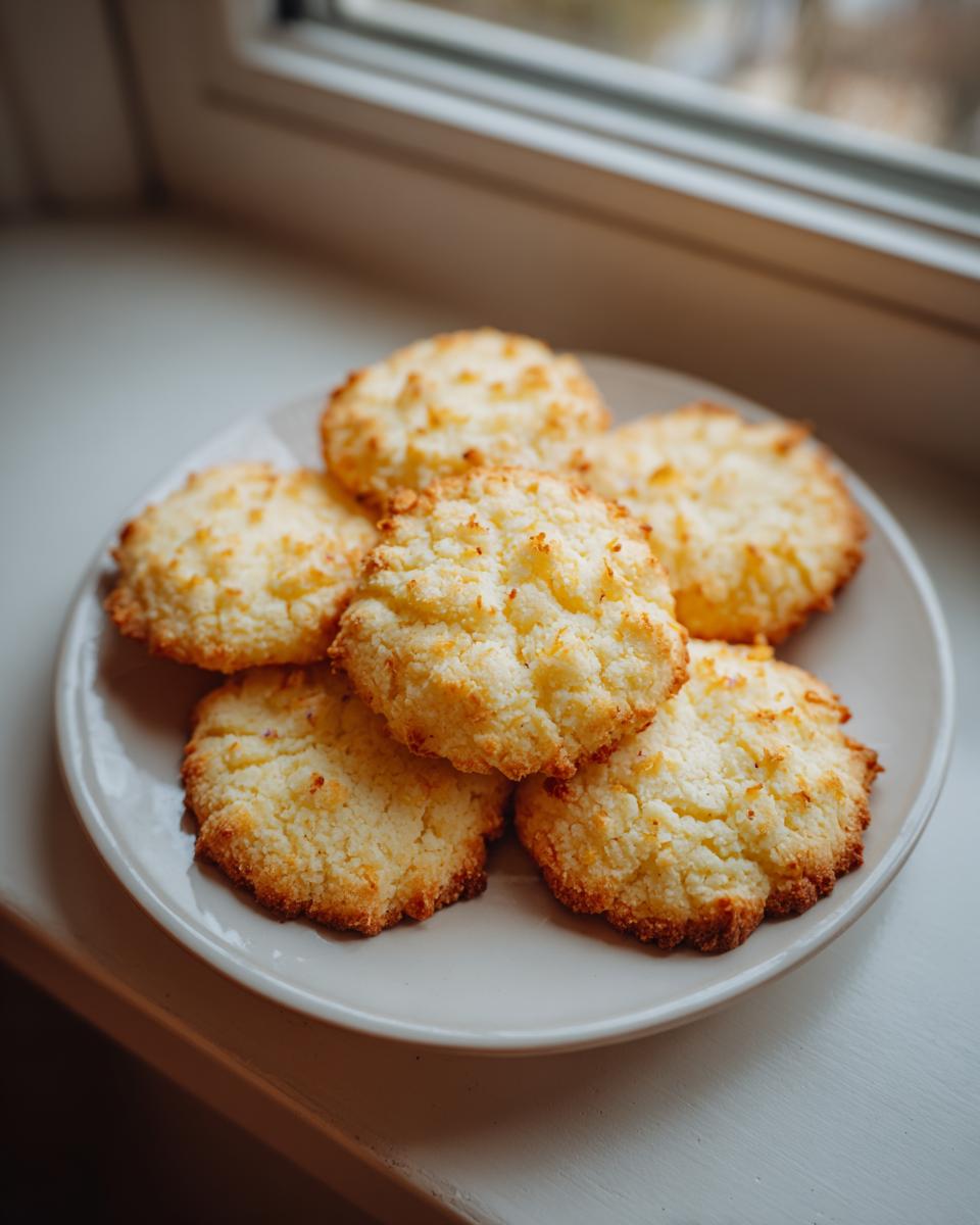 A plate of freshly baked Lemon Lavender Shortbread cookies with golden-brown edges.