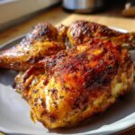 Close-up of perfectly roasted chicken quarters with crispy skin and herbs, part of 10 Irresistible Chicken Quarter Recipes.