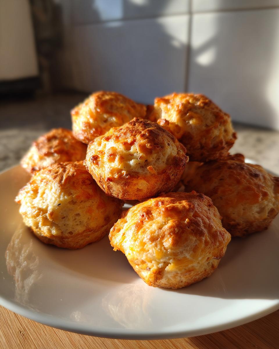 A stack of freshly baked Cream Cheese Sausage Balls piled on a white plate.