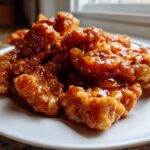 Close-up of crispy chicken pieces coated in a thick, glossy sauce, representing Slow Cooker Honey Garlic Chicken.